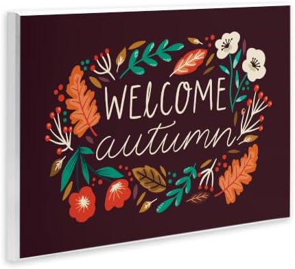 Autumn Fall Botanicals Welcome, 10 x 15 Inch Mounted Print on Wall Plaque - Image 2
