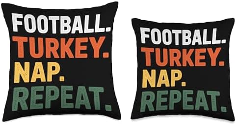 Nap Repeat Football Turkey Thanksgiving Parade Watchers Throw Pillow - Image 3
