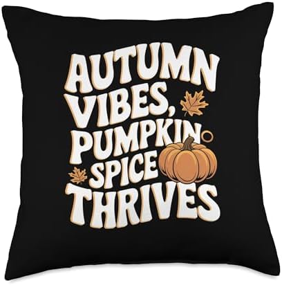 Autumn Vibes Pumpkin Spice Vibes Thanksgiving Throw Pillow by Unknown