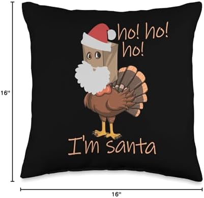 Ho Ho Ho I'm Santa Funny Thanksgiving Turkey Disguise Throw Pillow - Image 4