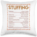 Stuffing Nutritional Content Funny Food Turkey Thanksgiving Throw Pillow by Unknown