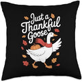 Thanksgiving Just a Thankful Goose Fall Harvest Pumpkin Pie Throw Pillow by Unknown