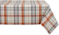 DII Autumn Afternoon Farmhouse Kitchen Thanksgiving & Fall Décor for Home, Tablecloth, 60x120, Pumpkin Plaid, Orange & Grey by DII