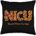 Thankful NICU Nurse Happy Fall Pumpkin Autumn Thanksgiving Throw Pillow by Unknown