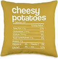 Cheesy Potatoes Nutrition Fact Funny Thanksgiving Christmas Throw Pillow by Unknown