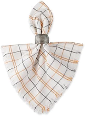 DII Autumn Afternoon Farmhouse Kitchen Thanksgiving & Fall Décor for Home, Napkin Set, 20x20, Harvest Check, 6 Piece - Image 2