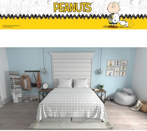Peanuts Snoopy Bedding Super Soft Cozy Microfiber 4 Piece King Sheet Set, (Officially Licensed Product) By Franco