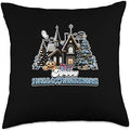 Halloween Thanksgiving Christmas HalloThanksMas House Throw Pillow by Unknown