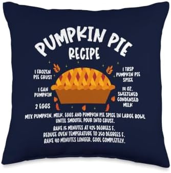 Pumpkin Pie Recipe Thanksgiving Turkey Day Fall Costume Throw Pillow by Unknown