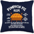 Pumpkin Pie Recipe Thanksgiving Turkey Day Fall Costume Throw Pillow by Unknown