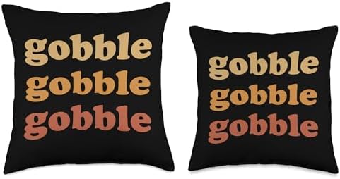 Thanksgiving Day Gobble Gobble Gobble Turkey Matching Throw Pillow - Image 3