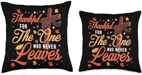 Thankful for Jesus Faith Christian Fall Thanksgiving Throw Pillow - Image 3