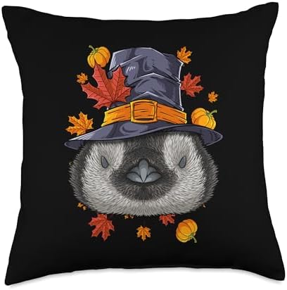 Thanksgiving Penguin Pilgrim Costume Fall Autumn Throw Pillow by Unknown