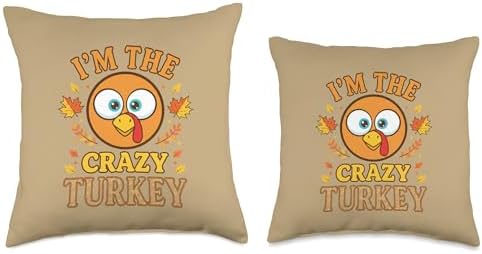I'm The Crazy Turkey, Funny Thanksgiving Family Matching Throw Pillow - Image 3
