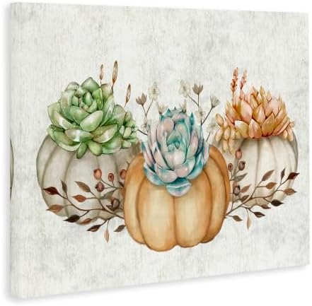 Chic Pumpkin Succulent Autumn, 24 x 30 Inch Canvas Wall Art - Image 2