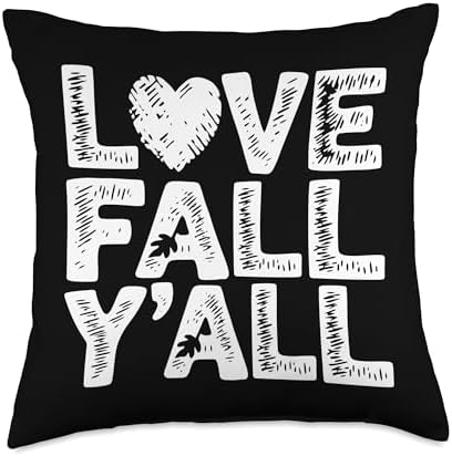 Love Fall Y'all, Family Thanksgiving Friends Giving Throw Pillow by HadleyDesigns
