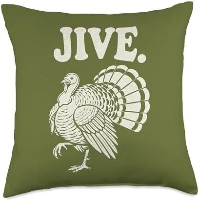 Jive Turkey Fun Vibes Thanksgiving Throw Pillow by Unknown