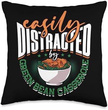 Green Bean Casserole, Funny Thanksgiving Dish Throw Pillow by Unknown