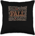Fall Quotes Fall Vibes Autumn Thanksgiving Throw Pillow by Unknown