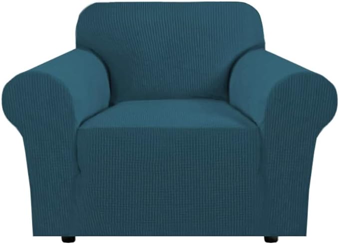 H.VERSAILTEX Armchair Cover High Stretch Sofa Slipcover 1 Piece Couch Covers for Sofa Durable Spandex Fabric Non Skid Machine Washable(Armchair 31"-40", Deep Teal)