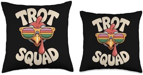 Thanksgiving Gobble Trot Squad Parade Day Runner Throw Pillow - Image 3