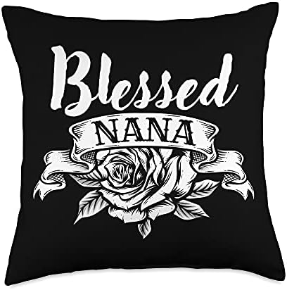 Rose Thanksgiving Mothers Day Jesus Devotee Blessed Nana Throw Pillow by Unknown