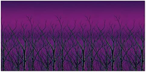 Beistle Spooky Forest Treetops Backdrops – 2 Printed Bare Tree Silhouette Plastic Wall Coverings for Halloween Haunted House Party Décor Indoor Scene Background Display, 4 Ft x 30 Ft Each