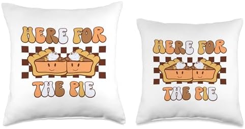 Retro Groovy Here For The Pie Thanksgiving Pumpki Retro Groovy Here for The Pie Thanksgiving Pumpkin Fall Vibe Throw Pillow, 16x16, Multicolor - Image 3
