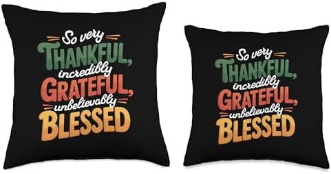 So Very Thankful Incredibly Grateful Blessed Thanksgiving Throw Pillow - Image 3