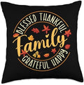 Blessed Thankful - Family Thanksgiving Day Fall Holiday Throw Pillow by Unknown
