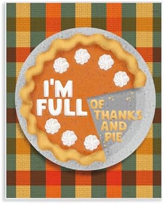 Full of Thanks and Pie Plaid, 11 x 14 Inch Mounted Print on Wall Plaque by StupellIndustries