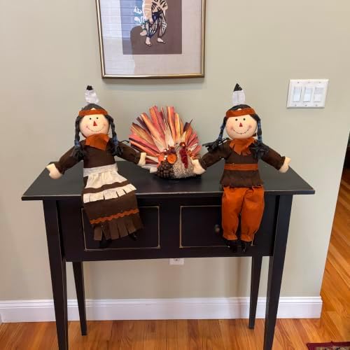 Worth Imports 24" Sitting Thanksgiving Native American Figures, Set of 2 - Image 3