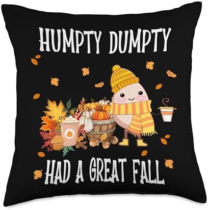 Humpty Dumpty Had A Great Fall Thanksgiving Autumn Season Throw Pillow by Unknown