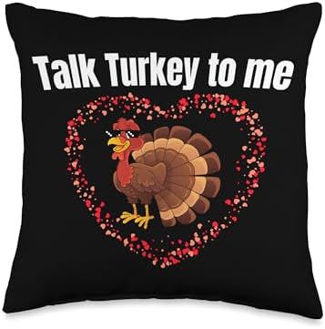 Thanksgiving Talk Turkey to Me Throw Pillow by Unknown