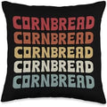 Cornbread Designs Thanksgiving Food Lovers Cornbread Typeset Southern Sweet Homemade Corn Bread Recipe Throw Pillow, 16x16, Multicolor by Unknown
