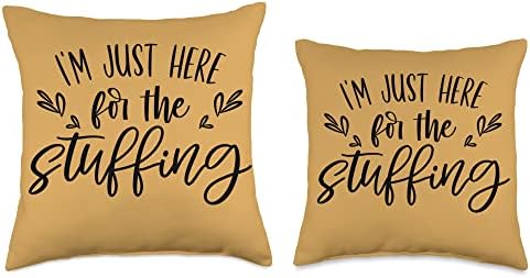 Thanksgiving Funny I'm Just Here For The Stuffing Family Throw Pillow - Image 3
