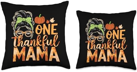 One Thankful Mama, Thankful For You, Happy Thanksgiving Throw Pillow - Image 3