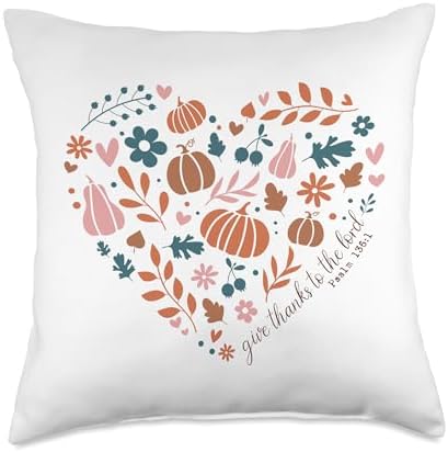 Christian Jesus Thanksgiving Give Thanks To The Lord Blessed Throw Pillow by Unknown