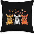 Thanksgiving French Bulldog Fall Frenchie Dog Men Women Kids Throw Pillow by Unknown