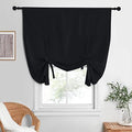 NICETOWN Blackout Curtain for Windows - Thermal Tie Shade for Decoration Length Adjustable Balloon Blind for Kitchen, 52 inches x 63 inches, Black, 1 Panel by NICETOWN