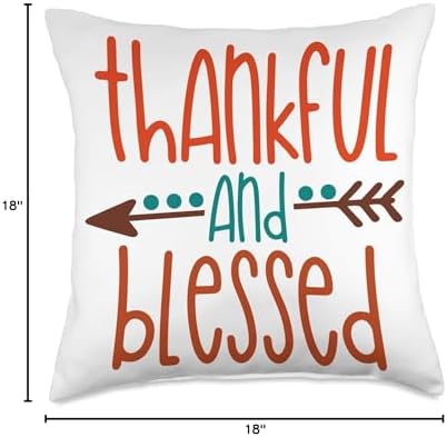 Thankful And Blessed Arrow Thanksgiving Gift Cute Thankful and Blessed Throw Pillow, 18x18, Multicolor - Image 4