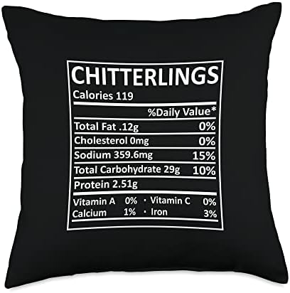 Thanksgiving Christmas Chitterlings Nutritional Facts Labels Throw Pillow by Unknown