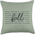 Fall Words Hello Fall Graphic Thanksgiving Autumn Throw Pillow by Unknown