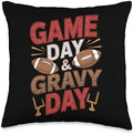Thanksgiving Football Game Day and Gravy Day Throw Pillow by Unknown
