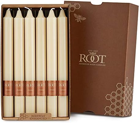 Root Candles 12-Count Unscented Smooth Candles, 9-Inch, Buttercream by RootCandles
