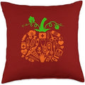 Nurse Tools Pumpkin Shape Thanksgiving Autumn Job Team Throw Pillow by Unknown