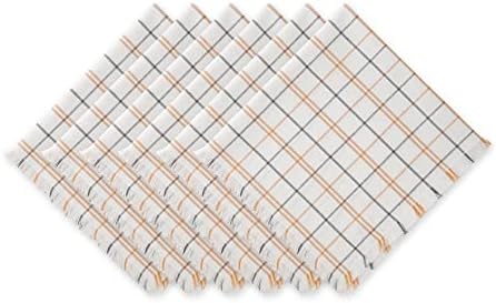 DII Autumn Afternoon Farmhouse Kitchen Thanksgiving & Fall Décor for Home, Napkin Set, 20x20, Harvest Check, 6 Piece by DII
