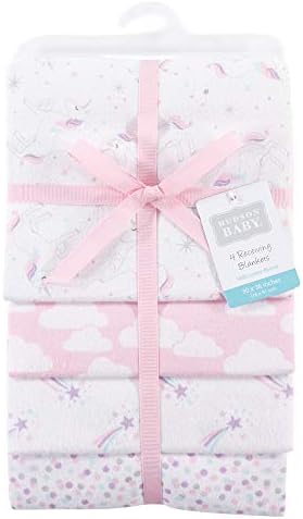 Hudson Baby Unisex Baby Cotton Flannel Receiving Blankets, Magical Unicorn, One Size - Image 2