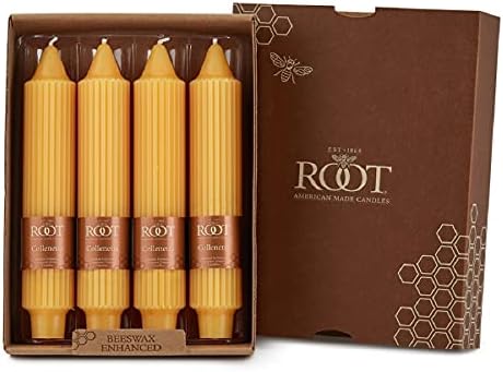 Root Candles 4-Count Unscented Grecian Collenettes, 7-Inch, Butterscotch by RootCandles
