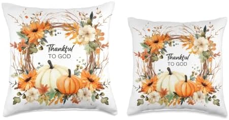 Thankful To God – Thanksgiving Harvest Autumn Christian Throw Pillow - Image 3